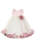 Kids Dream Baby Girls Ivory Rose Top Satin Top Petal Floating Flower Girl Dress 6-24M - SophiasStyle.com